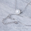 925 Silver Chain Women Natural Single Pearl Pendant Necklace